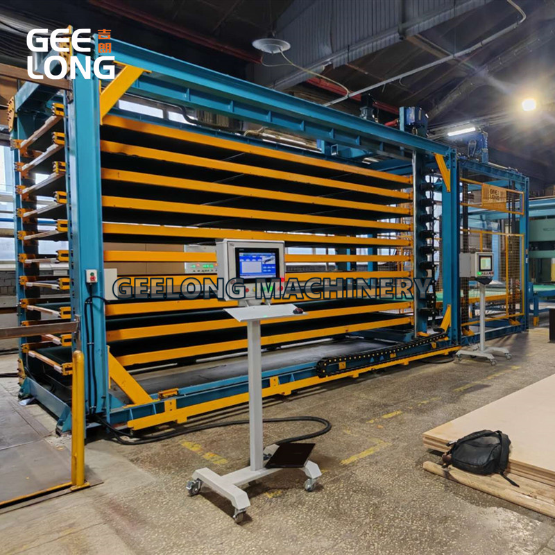 Máy xúc gỗ dán phủ phim tự động có truyền động servo - Loại dọc