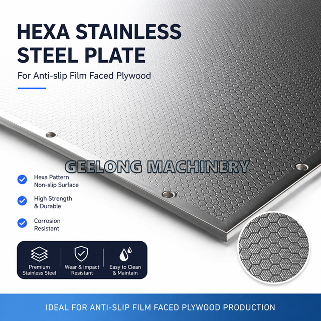 Tấm ép thép không gỉ chống trượt Hexa để ép gỗ dán